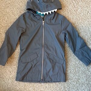 Cat & Jack Teal and Gray Hooded Shark Rain Jacket